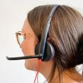 Profile of woman wearing headphones