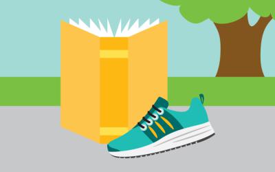 A sneaker and book