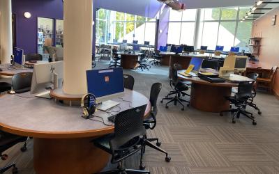 View of the technology area at Northwest Library