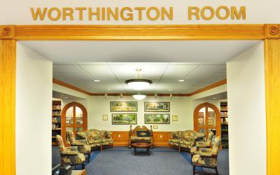 View into the Worthington Room at Old Worthington Library